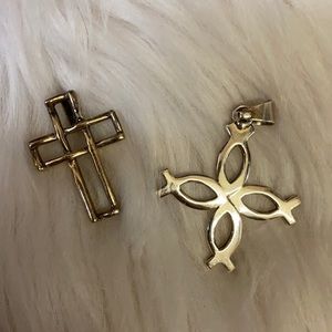 2 sterling religious pendants